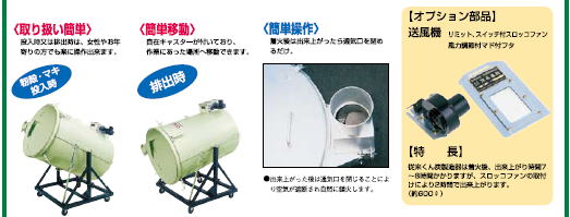 株式会社熊谷農機,くん炭機、木酢液,もみがら焼き、炭、リフトフレコン、ムレカット、乗用溝切機、炭焼機、らくらくサー、苗並べ